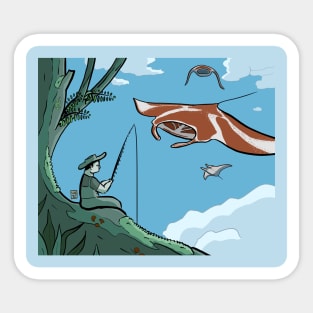 Fishing for Mantarays Sticker